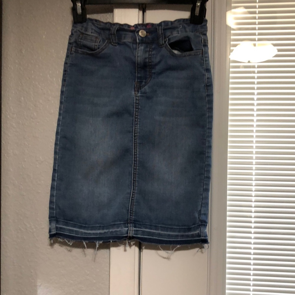 Rockids denim midi skirt